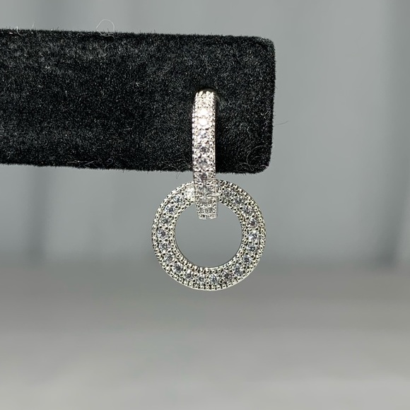 2/$15 Silver and CZ Huggie Earrings - Picture 2 of 2